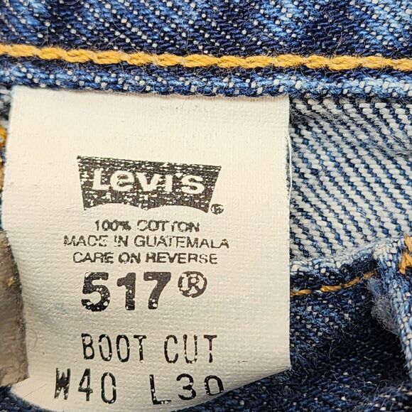 Vintage Levis Jeans Mens 40x30 Blue Denim 517 Boot Cut Orange Tab 00s Y2K - Picture 4 of 11
